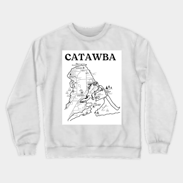 Catawba Map Crewneck Sweatshirt by fiberandgloss